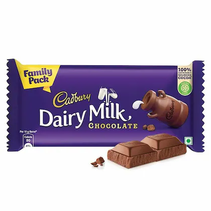 Cadbury Dairy Milk Chocolate Bar, Family Pack, 123 G
