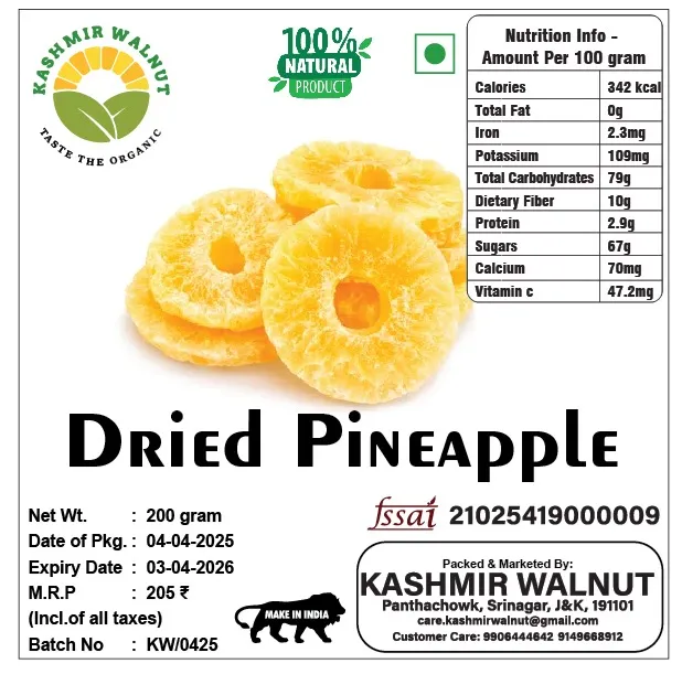 Dried Pineapple 200gm